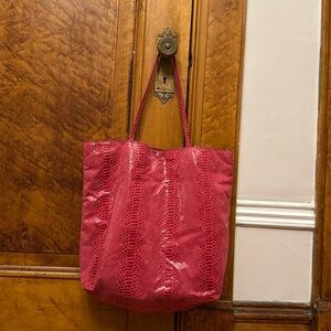 Carlos Falchi Suede large shoulder bag hot pink
